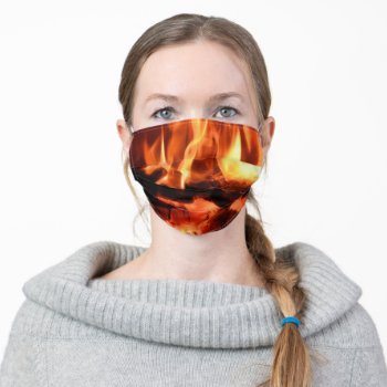 Warm Fire Adult Cloth Face Mask by RavenSpiritPrints at Zazzle
