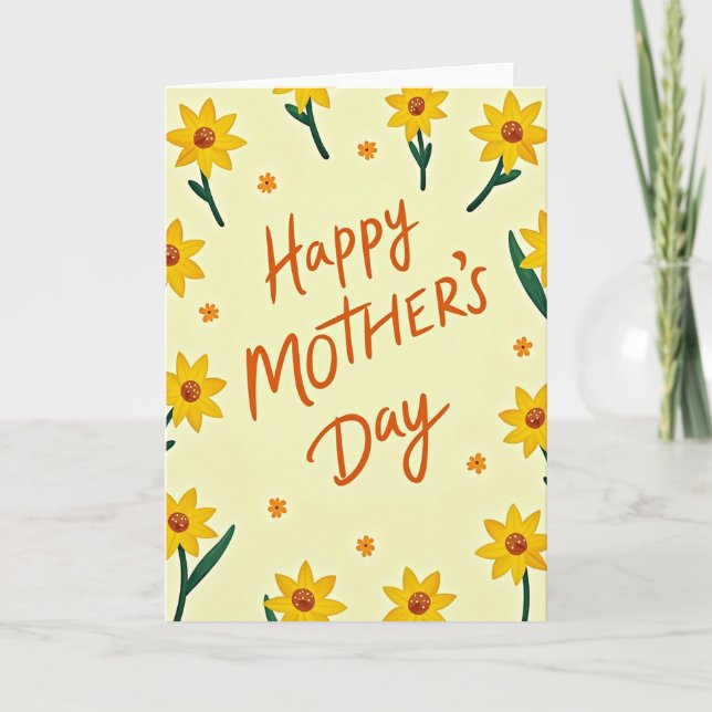 Warm Floral Mothers Day Card (Front)