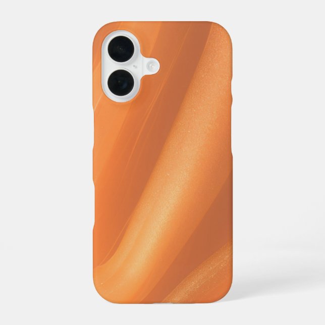 Warm Flowing Orange Abstract Marble Phone Case (Back)