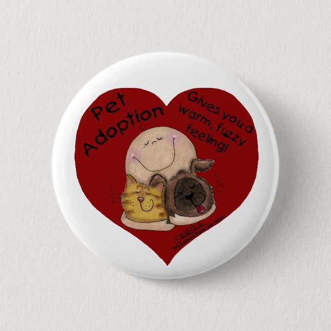 Warm, Fuzzy Feeling! Heart Button (Front)