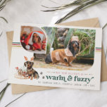 Warm & Fuzzy | Pet Holiday Photo Card<br><div class="desc">Pets are a part of the family and no doubt about it, they deserve a place on your Christmas cards! Featuring a fun lettering and cute illustrations this card is a great way to celebrate the friendship you share with your furry friend. Add your custom wording to this design by...</div>