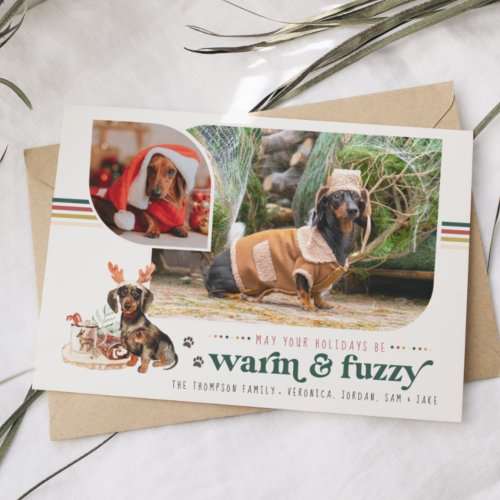 Warm  Fuzzy  Pet Holiday Photo Card