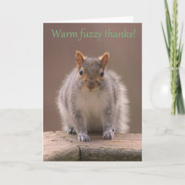 Warm fuzzy squirrel thank you! thank you card