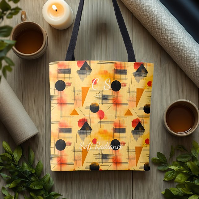 Warm Geometric Abstract Tote Bag Mid Century Style (Creator Uploaded)