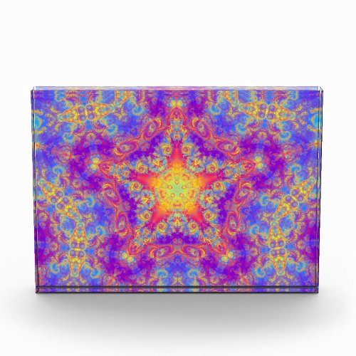 Warm Glow Star Bright Color Swirl Kaleidoscope Art Acrylic Award