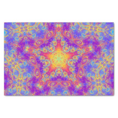 Warm Glow Star Bright Color Swirl Kaleidoscope Art Tissue Paper
