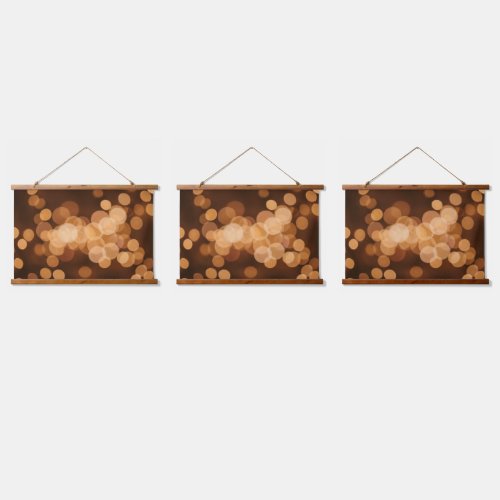 Warm Gold Abstract Bokeh Lights Hanging Tapestry