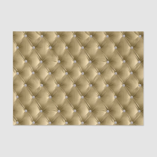 Warm Gold Chic Faux Velvet Tissue Paper (Front)