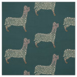 Warm Gold Gradient Paw Print Dog Silhouette Fabric