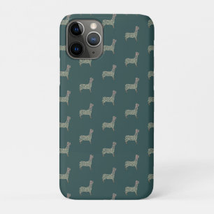 Warm Gold Gradient Paw Print Dog Silhouette Fabric iPhone 11 Pro Case