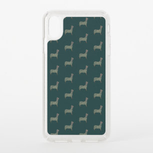 Warm Gold Gradient Paw Print Dog Silhouette Fabric Speck iPhone XS Max Case