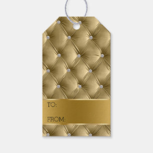Warm Gold Luxury faux Velvet Christmas Gift Tags
