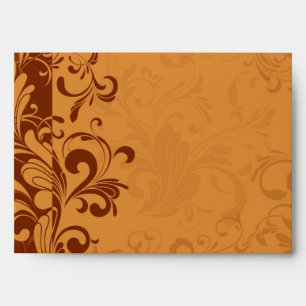 Warm Golden Autumn Swirl Envelope