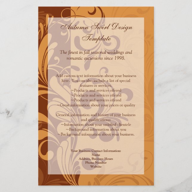 Warm Golden Autumn Swirl Flyer (Front)
