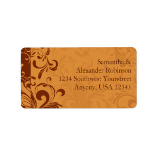 Warm Golden Autumn Swirl Label