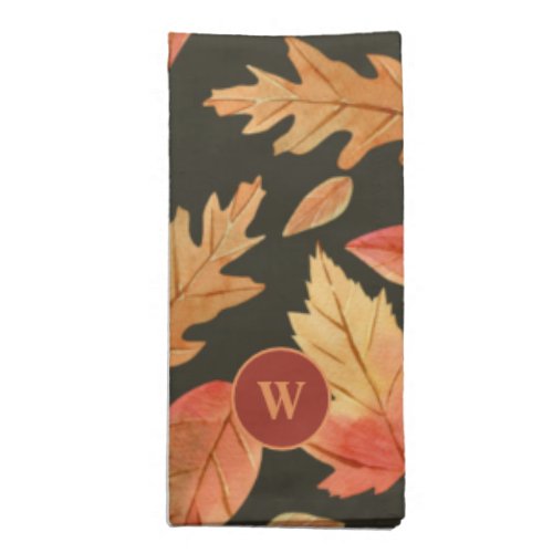 Warm Golden Fall Leaves Thanksgiving Season Cloth Napkin