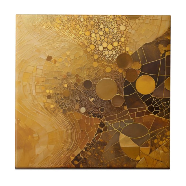 Warm Golden Glow Ceramic Tile (Front)