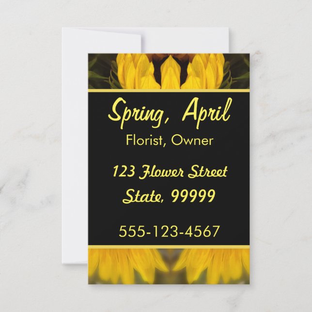 Warm Golden Sunflower Custom Note Card (Front)
