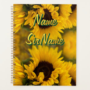 Warm Golden Sunflowers Custom HAPPY BIRTHDAY Planner