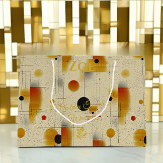 Warm Golden Touch Abstract Geometric Gift Bag