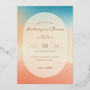 Warm Gradient Wedding Invitation Foil Invitation