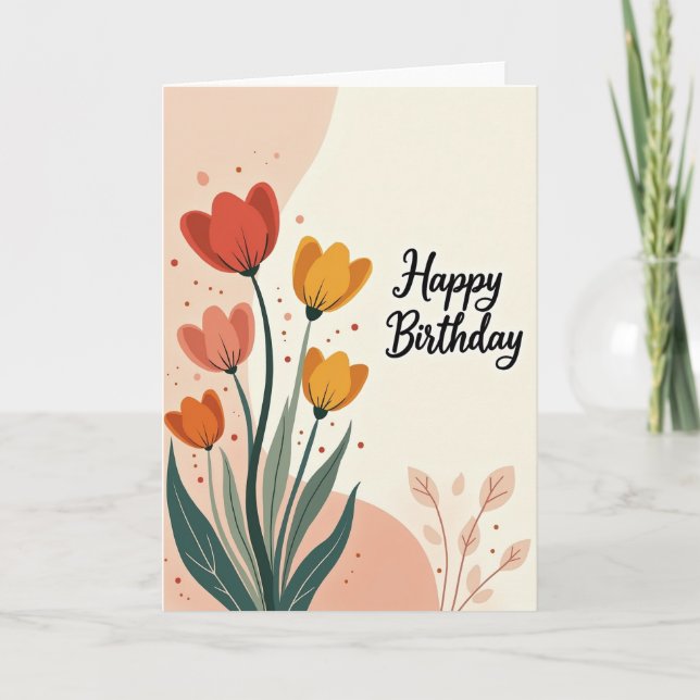 Warm Graphic Birthday Card (Front)