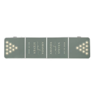 Warm Gray Couple Names with Wedding Date Beer Pong Table