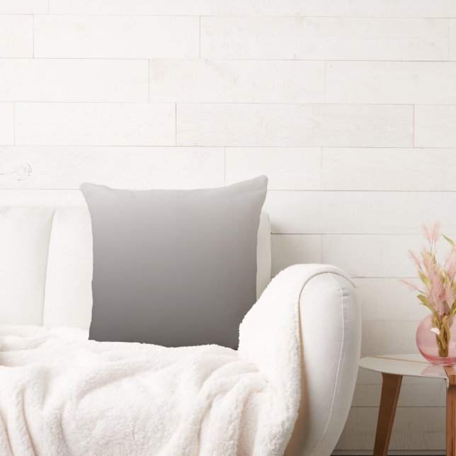 Warm Gray Deep to Light Tones Throw Pillow (Couch)