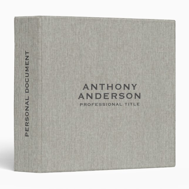Warm Gray Fabric Texture  3 Ring Binder (Front/Spine)