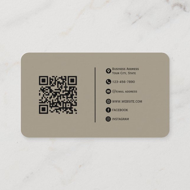 Warm Gray – Fully Customizable Elegant Design Business Card (Back)