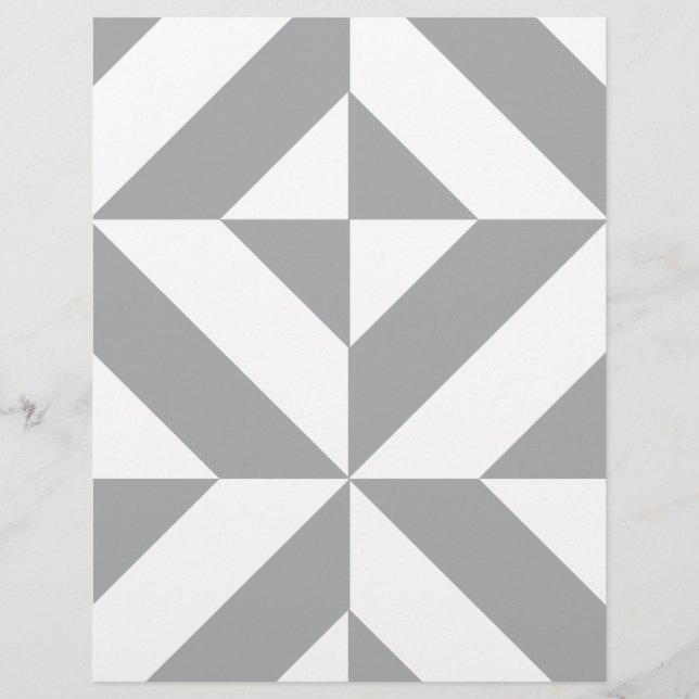 Warm Gray Geometric Cube Scrapbook Paper (Front)