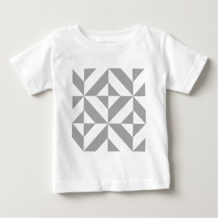 Warm Gray Geometric Deco Cube Pattern Baby T-Shirt