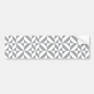 Warm Gray Geometric Deco Cube Pattern Bumper Sticker