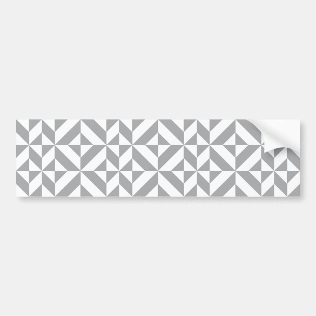 Warm Gray Geometric Deco Cube Pattern Bumper Sticker (Front)