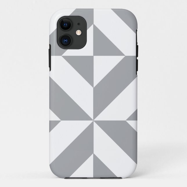 Warm Gray Geometric Deco Cube Pattern Case-Mate iPhone Case (Back)