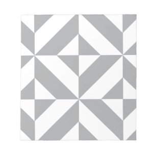 Warm Gray Geometric Deco Cube Pattern Notepad