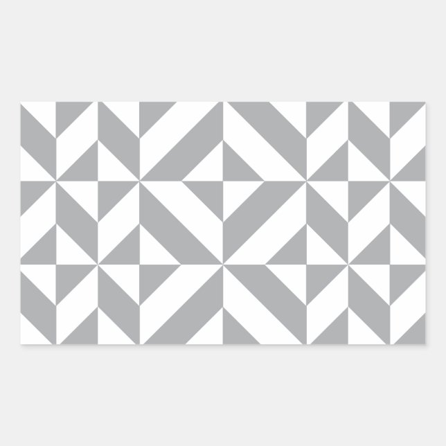 Warm Gray Geometric Deco Cube Pattern Rectangular Sticker (Front)