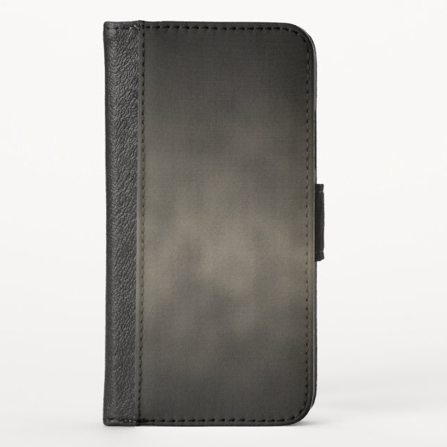 Warm Gray Goth Ombre Background Art iPhone Wallet Case (Front)