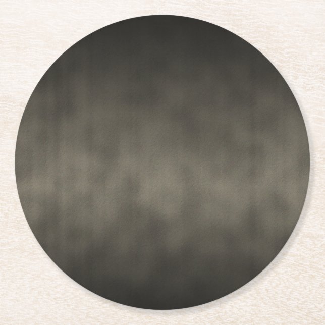 Warm Gray Goth Ombre Background Art Round Paper Coaster (Front)