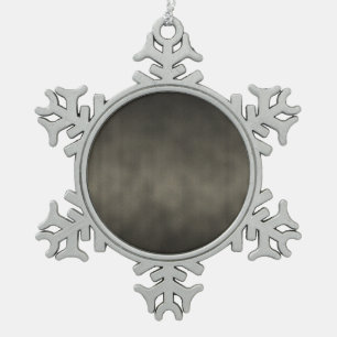 Warm Gray Goth Ombre Background Art Snowflake Pewter Christmas Ornament