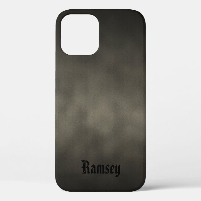 Warm Gray Gothic Ombre Art With Your Name Case-Mate iPhone Case (Back)