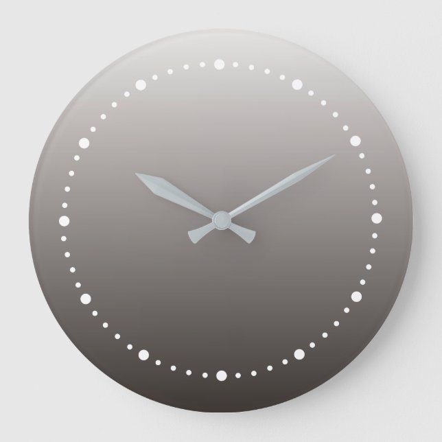 Warm Gray Grey Light to Deep Tones Large Clock (Front)