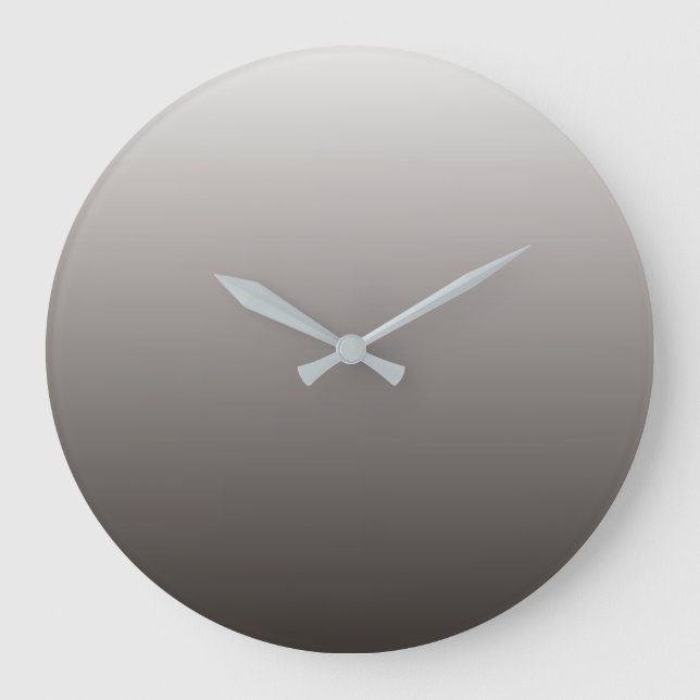 Warm Gray Grey Light to Deep Tones Large Clock (Front)