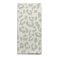 Warm Gray Leopard Print Dinner Napkin
