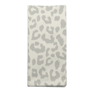 Warm Gray Leopard Print Dinner Napkin