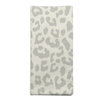Warm Gray Leopard Print Dinner Napkin
