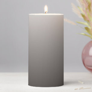 Warm Gray Light to Deep Tones Pillar Candle