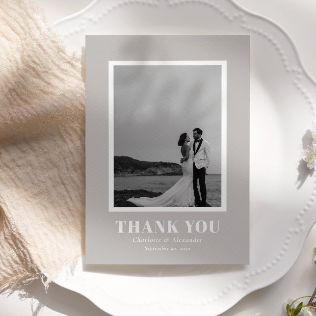Warm Gray Modern Bold Typography Wedding Thank You (Creator Uploaded)