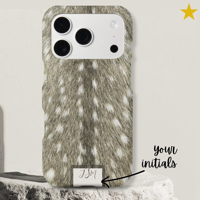 Warm Gray Realistic Deer Hair Speckled Spots  iPhone Case (Creator Uploaded)