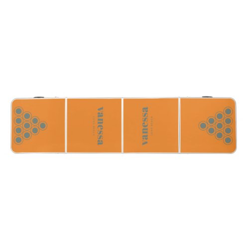 Warm Gray Reverse Minimal Modern Classic Name Beer Pong Table